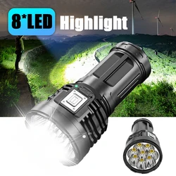 Multifunctional Led flashlight with usb charging 8 LED Head Flashlight rechargeable COB Work light Torch Camping Running Lantern