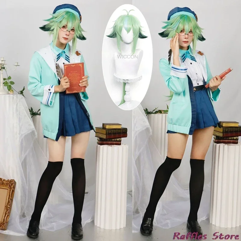 Sucrose Cosplay Costume Wig Genshin Impact Sucrose Doujing Co-1 Plus JK Uniforms Game Suit Halloween Party Outfit For Women