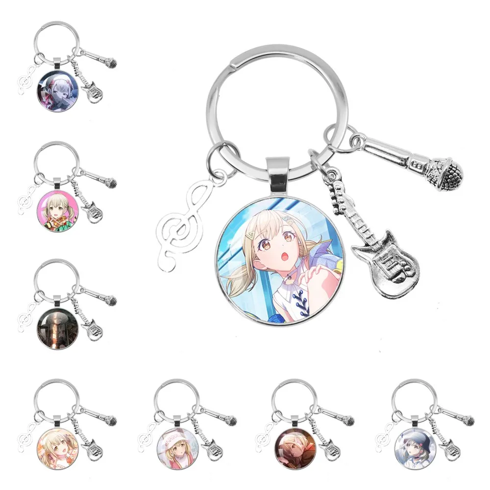 Vivid BAD SQUAD Azusawa Kohane Music Themed Keychain Cartoon Characters Photo Glass Keychain Backpack Accessories Gifts