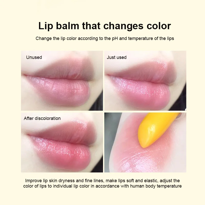 Bálsamo labial hidratante de Aloe Vera, Caroteno, cambia de Color, lápiz labial de gelatina, Base de planta, maquillaje de larga duración, cuidado de labios TSLM1