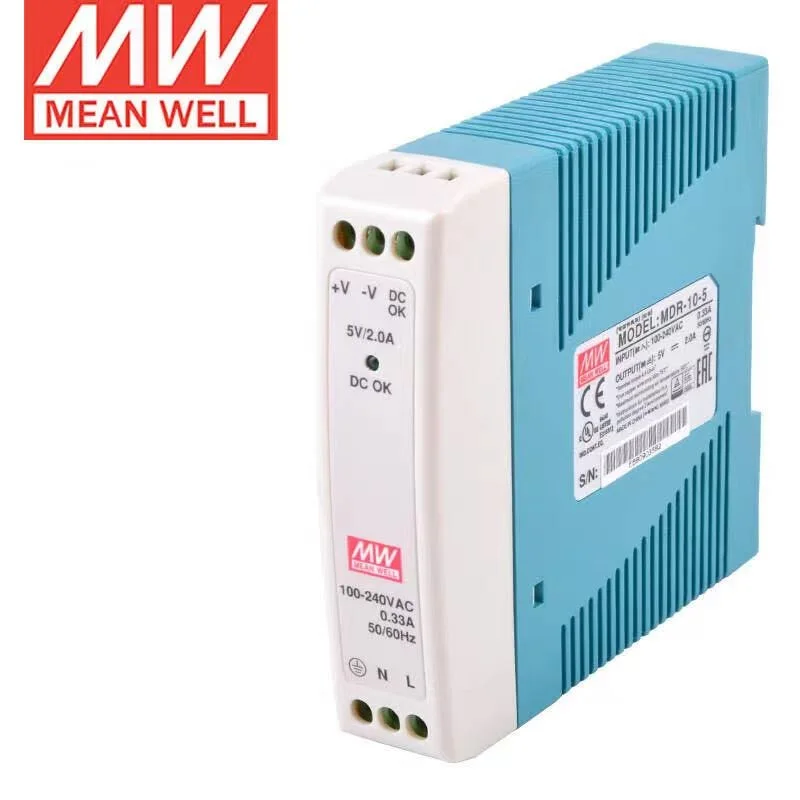 

MeanWELL MDR-10-5 5V 2A 10W Single Output Industrial DIN Rail Power Supply Brand New Original Authentic