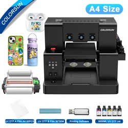 Colorsun A4 uv dtf printer For Epson L805 Impresora UV DTF Sticker Printing Machine For Acrylic PVC Phone case Bottle Metal Pen