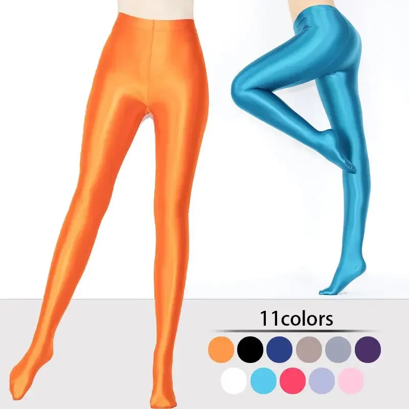 

Sexy Full Leggings Oil Shiny Pantyhose for Women Stockings See Through Erotic Lingerie Pants High Elastic Smooth Tights Women