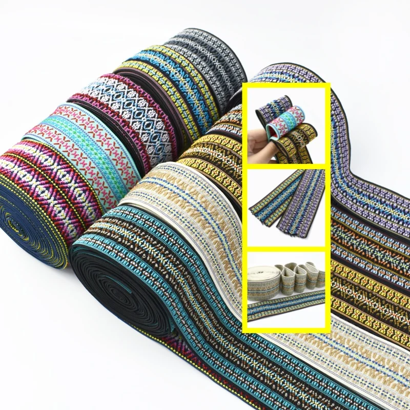 1/2/3/4/5M 신축성있는 자카드 웨빙 테이프 나일론 탄성 고무 밴드 벨트 봉제 스티치 번지 코드 거들 스프링 리본