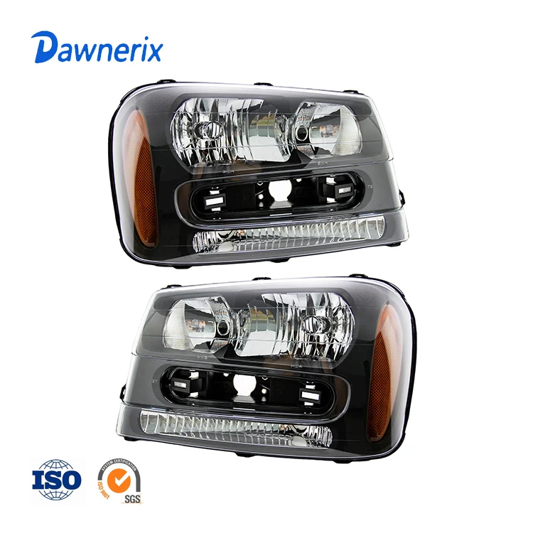 Car Front Headlight ASSY for 2002-2009 Chevrolet Trailblazer Clear Lens Headlamps