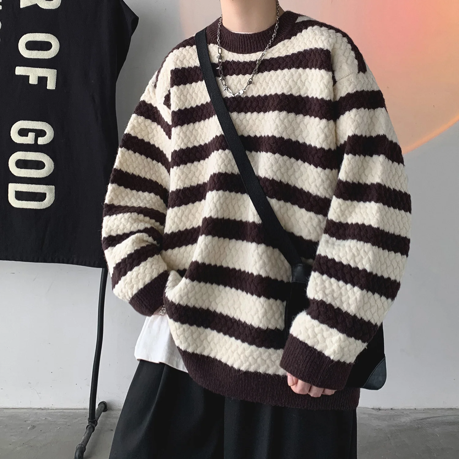 

Fashion Sweater For Men, Autumn And New Style, Lazy Japanese Loose Coat, Retro Trendy Brand, Winter Thickened Long Sleeve