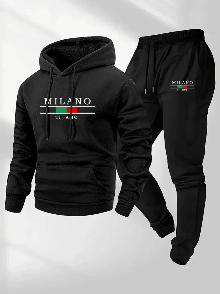 2026 Men's Tracksuit Casual Hoodie Sweatshirts Daily Fashion Sportswear Autumn Winter Outdoors Fitness Sports Jogging Clothing