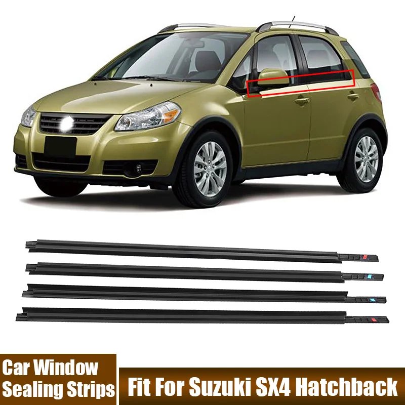 Car Accessories Door Window Rubber Sealing Strips Waterproof Black Weather Strips Fit For Suzuki SX4 Hatchback #83811-56K00-000