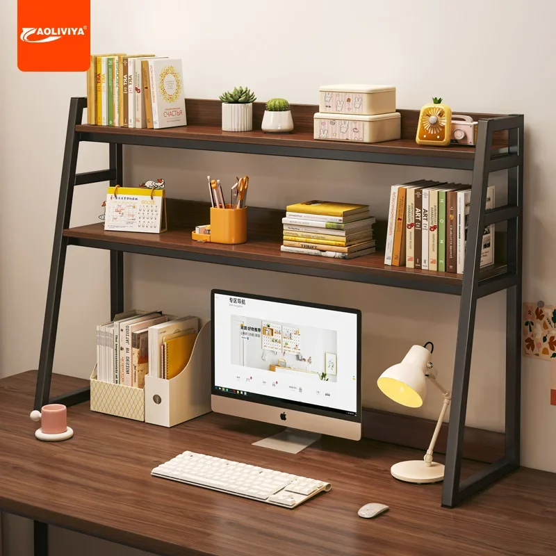 AOLIVIYA Desk Shelf Bookshelf Layered Storage Shelf Desk Computer Desktop Student Shelf Multi-layer Finishing Small Bookcase