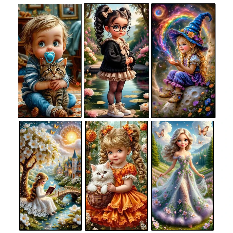 

Diamond Art Painting Girl and Cat Jewelry Cross Stitch Kit Full Mosaic 5D Diy Book Rose Embroidery 2026 Christmas New Year Gifts