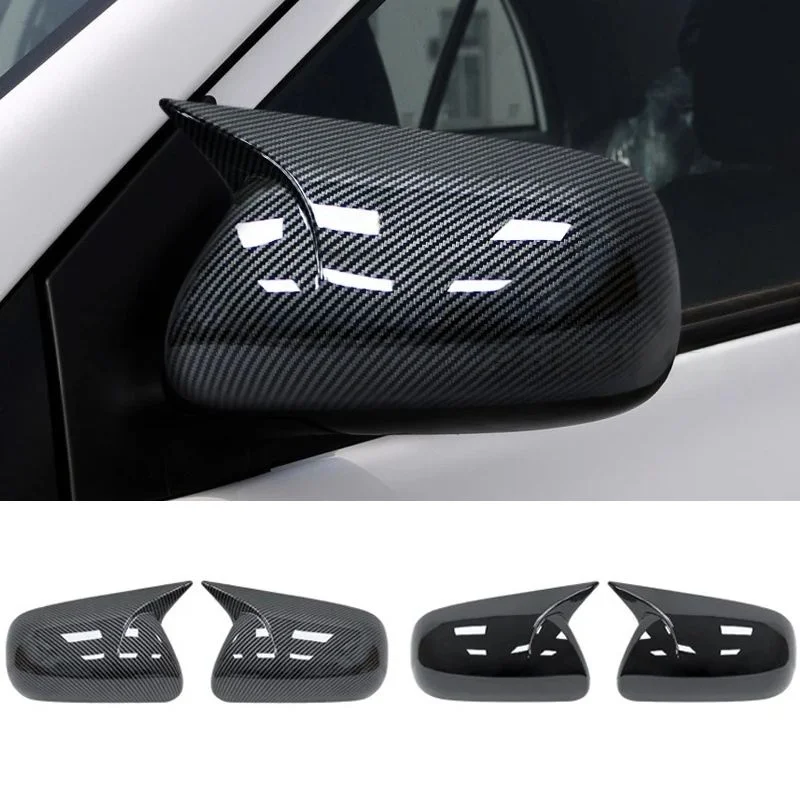 Para toyota corolla 2007-2013 vios yaris p90 2008-2013 tampas de cobertura de espelho lateral de fibra de carbono abs acessório exterior do carro