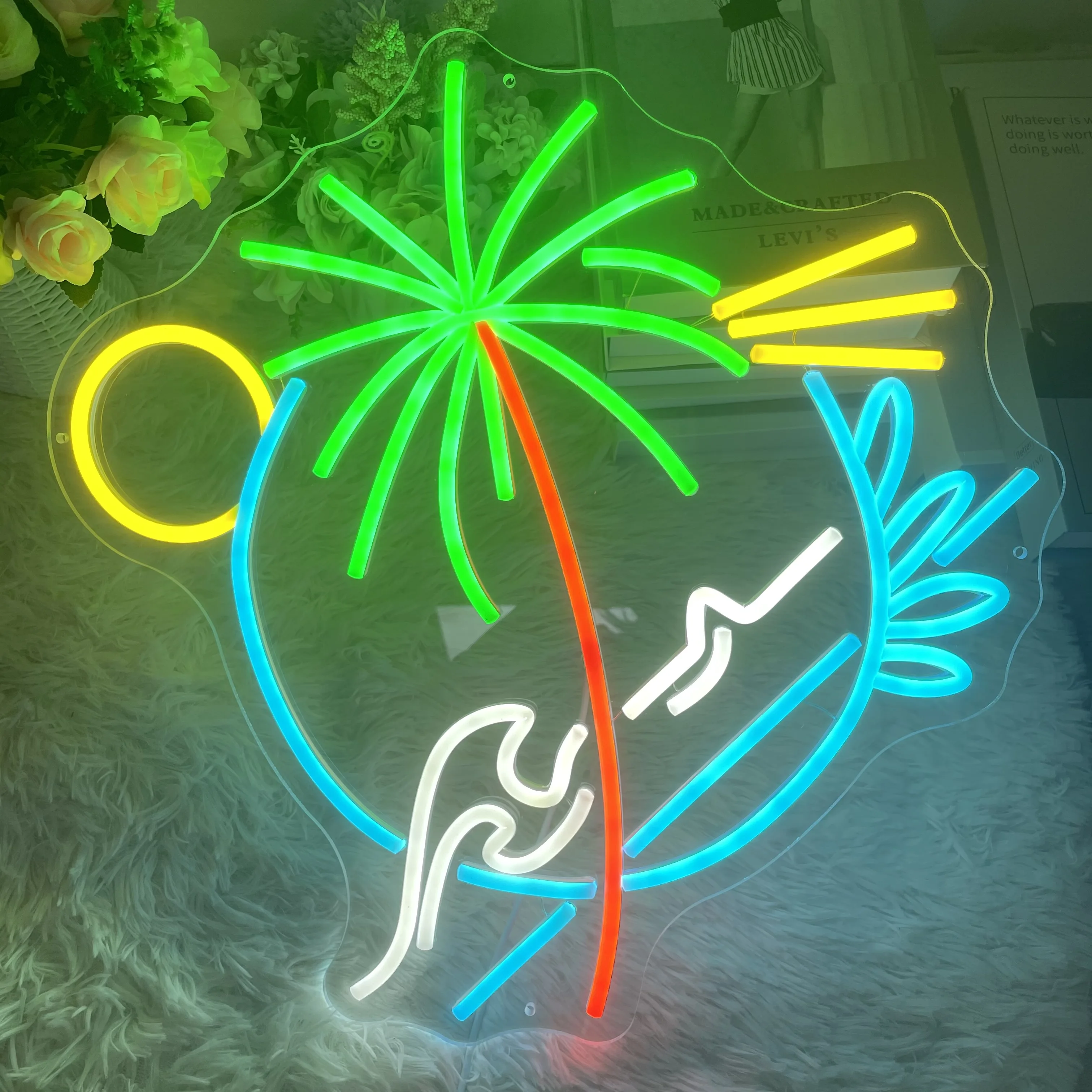 

Custom Palm Tree Wall Art Neon Sign Landscape Neon Kid's Room Neon Game Room Sign Gift For Him