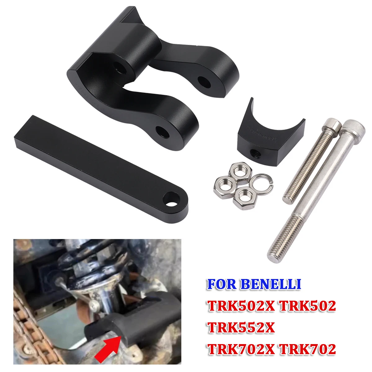 

Suitable For Benelli TRK502X TRK502 TRK552X TRK702X TRK702 Motorcycle Rear Shock Suspension Lowering Links Kit Seat Drop Linkage
