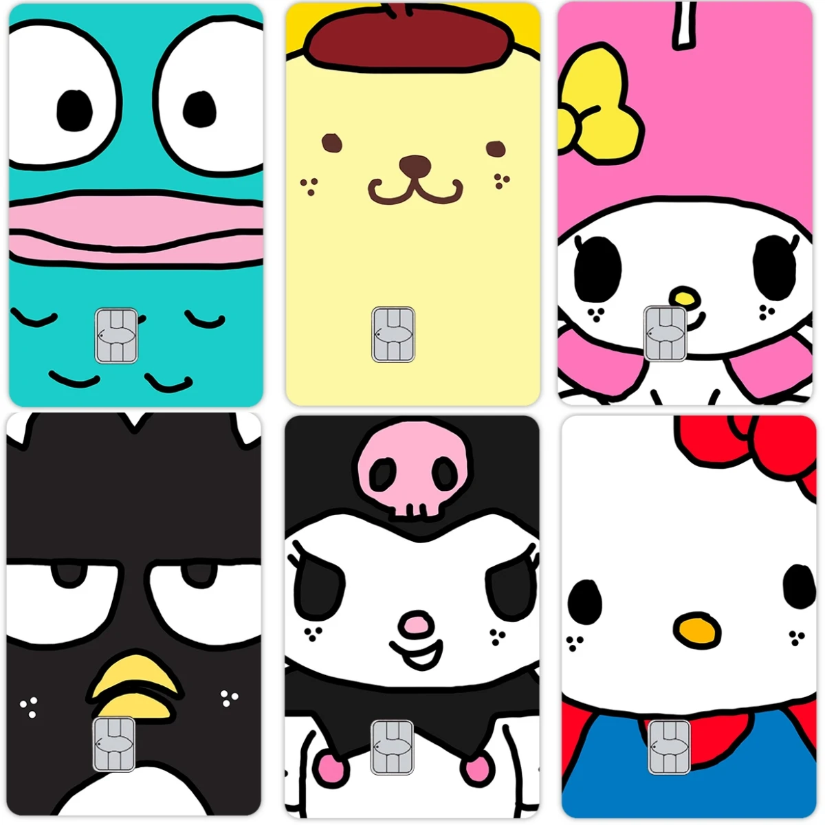 

Мультфильм милый Ханъдон Hello Kitty Kuromi Xo кредитная дебетовая карта водонепроницаемые наклейки Kawaii защитное украшение кожа пленка наклейка