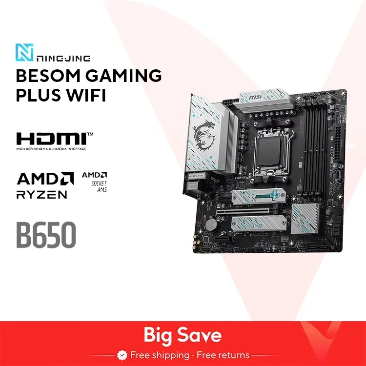 

New! M.S.I B650M GAMING PLUS WIFI New AMD B650 Supports DDR5 7200+MHz (OC) 192GB AMD Ryzen ™ 7000 8000 Series motherboard