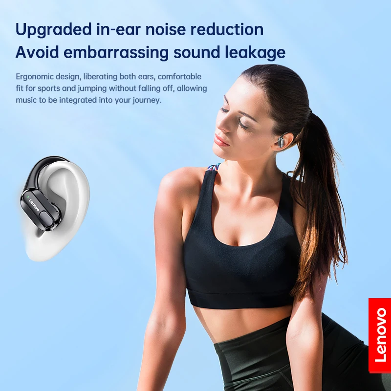 5 sztuk Lenovo XT80 słuchawki Bluetooth prawdziwe słuchawki bezprzewodowe z przyciskiem mikrofonu sterowanie redukcja szumów zaczepy na uszy wodoodporny zestaw słuchawkowy — zdjęcie produktu 3