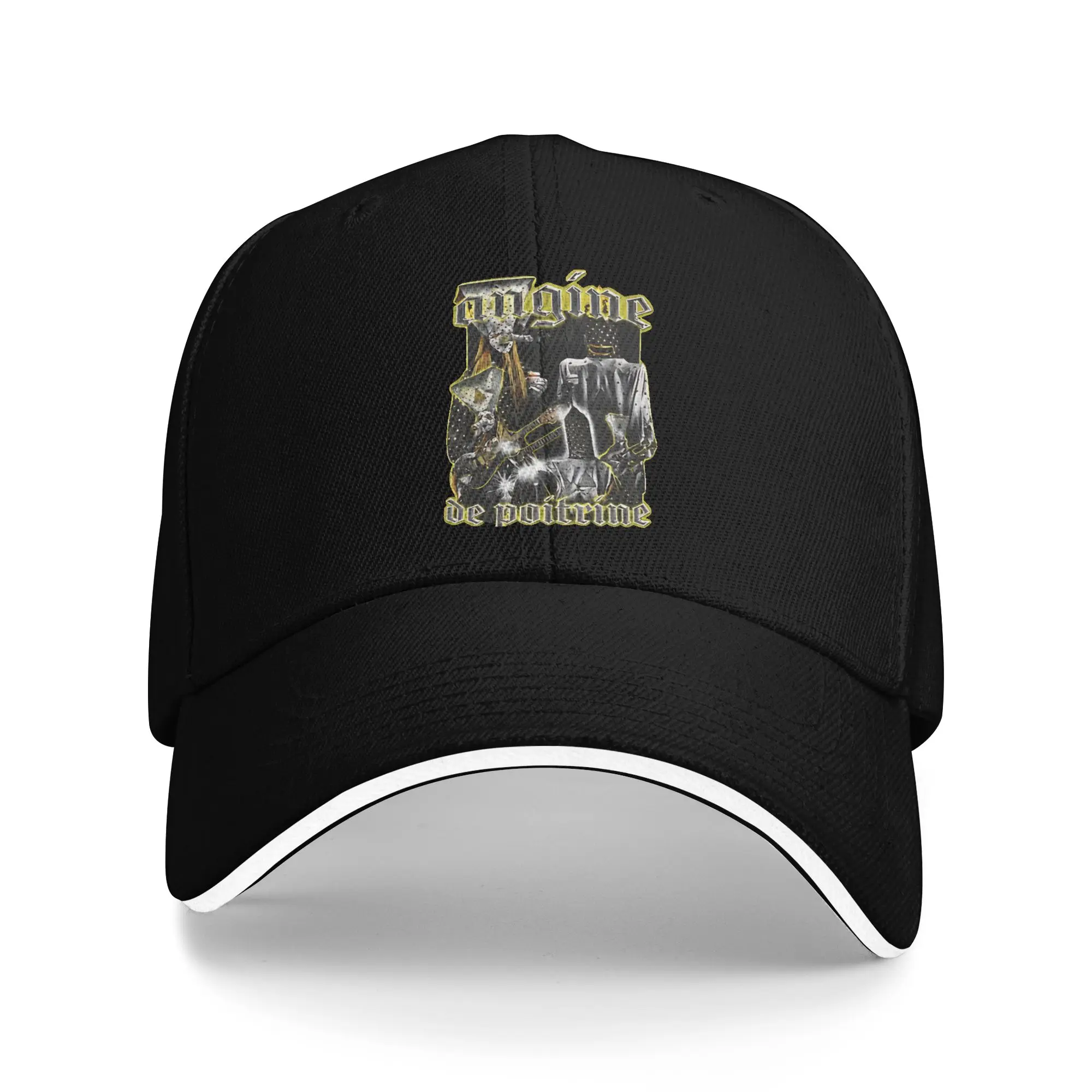Angine De Poitrine Baseball Caps Fashion Vibes Band Sandwich Cap for Men Women Polyester Caps Hat Running Golf