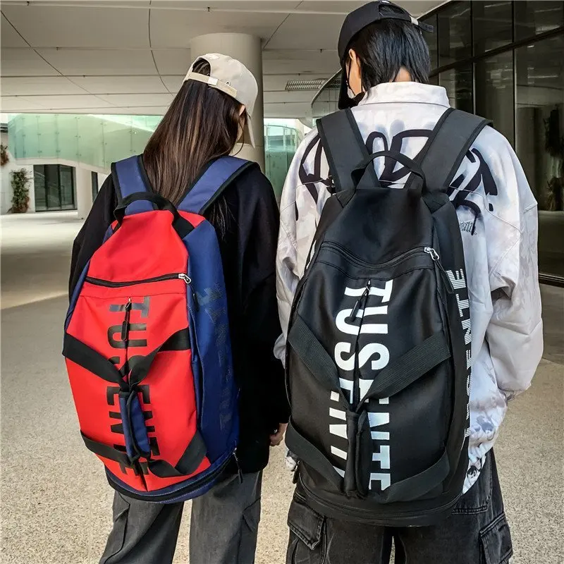 Large Capacity Couple Shoulder Bag Men Multi Travel Backpack Independent Shoe Position Gym Bag Female Student Handbag Schoolbag