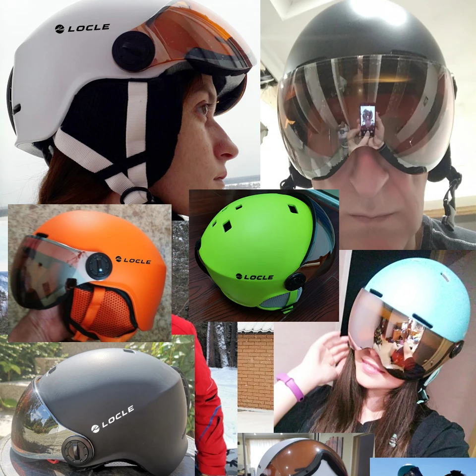 LOCLE mise à niveau hommes femmes casque de Ski en mouille Sports d'hiver casques de Ski Ski Snowboard avec lunettes masque neige Skate casque