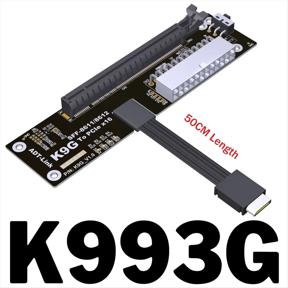 OCuLink GPU Dock PCIe 5.0 X4 128Gbps أجهزة الكمبيوتر المحمولة المحمولة إلى بطاقة رسومات الفيديو الخارجية SFF-8611 8612 إلى PCI-E X16 A #3