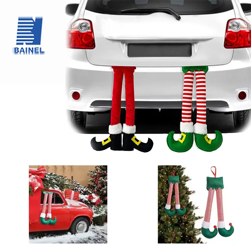 

2025 Christmas Elf Santa Legs Car Decoration Home Christmas Tree Pendant Decorations HappyGifts New Year's Holiday Ornaments