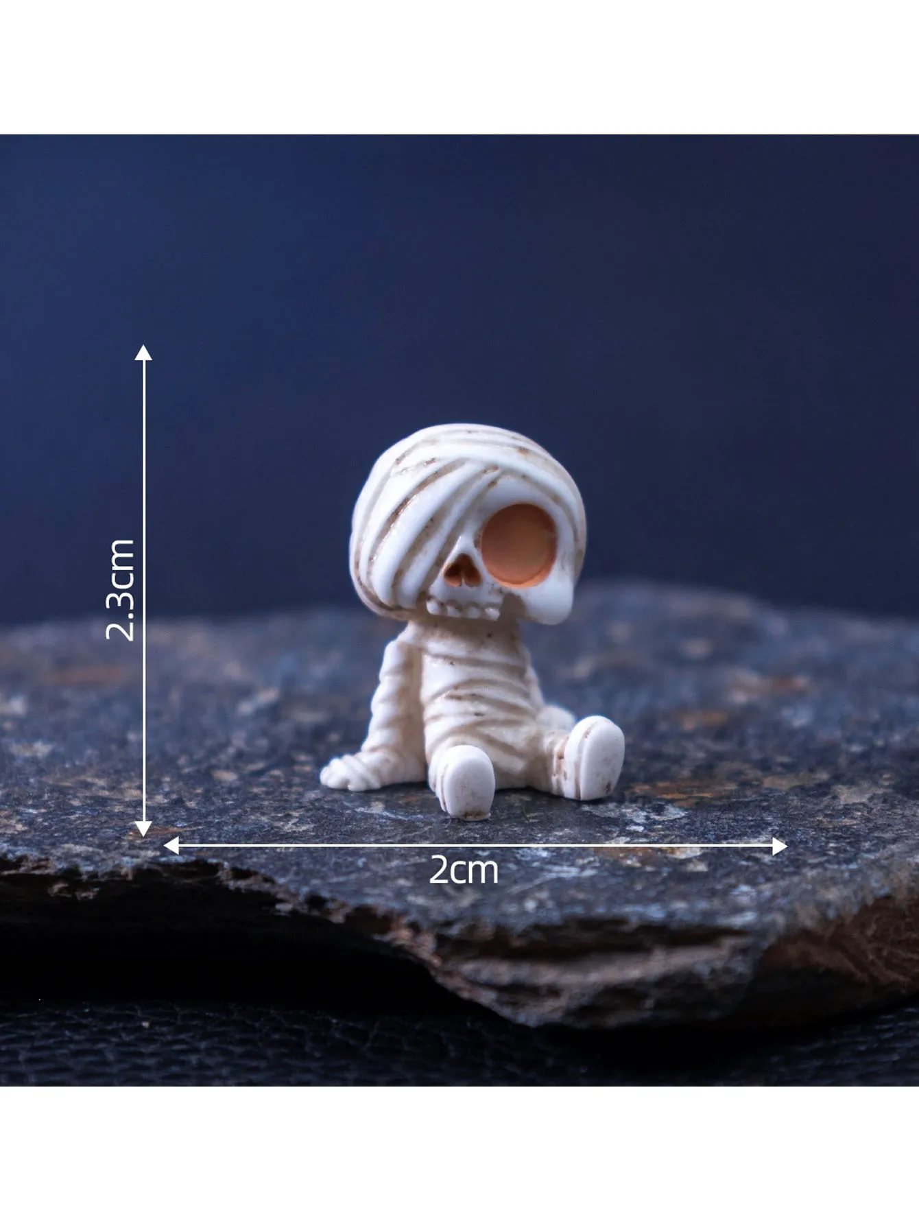 4/8-teiliges Halloween-Minifiguren-Set, Gruselige Harz-Dekorationen mit Kürbissen, Geistern und Totenköpfen für Party, Haus und Gartendekoration – Detail 11