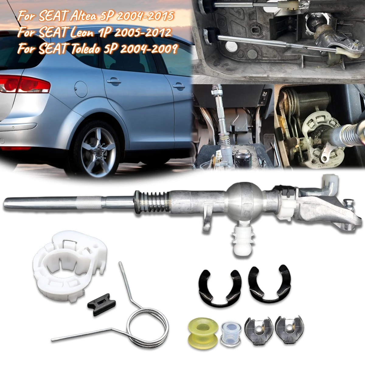 10Pc For SEAT Leon 1P Altea Toledo 5P New Gearshift Lever Rebuild Kit with Gearshift Cable Bushing Lock Washer Set Fix 1K0711265