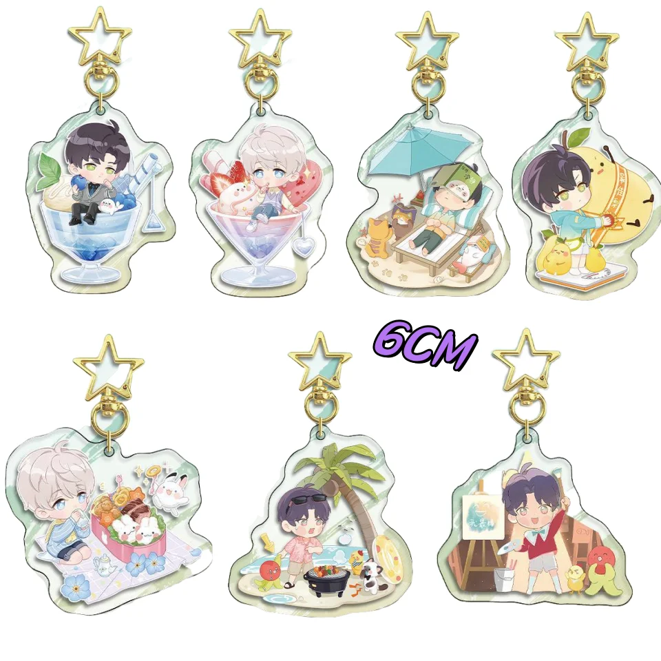 

Cute Love and Deepspace Q Version Anime Keychain Xavier Zayne Rafayel Acrylic Llaveros Shen Xinghui Li Shen Qi Yu Bag Pendent6CM