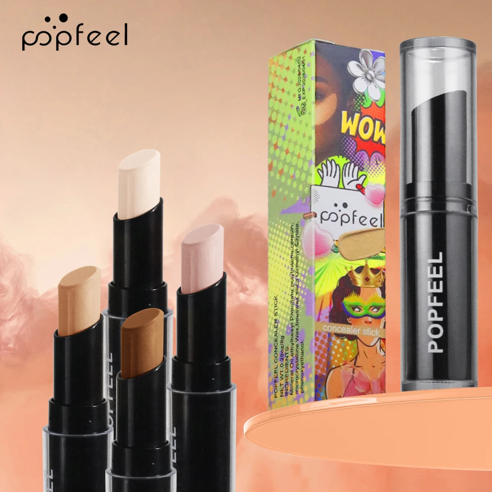 عصا خافي عيوب البشرة المقاومة للماء تدوم طويلاً من POPFEEL، تفتيح غير لامع مع تأثير الكنتوري - أداة محمولة تعمل باللمس - أداة في 4 ظلال. #1