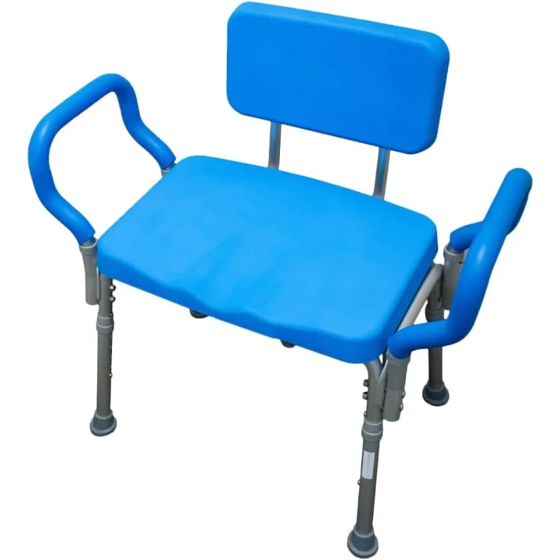 Padded Shower Chair and Bath Chair with , Deluxe Shower Chair for Inside Shower and Bathtub , 600lb High , Blue