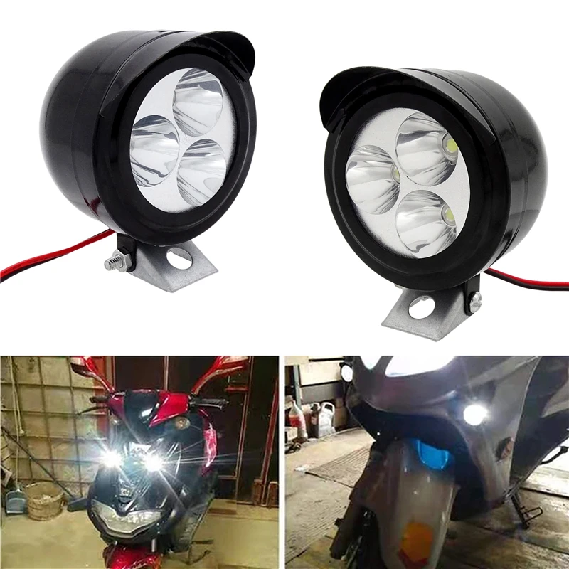 

1 Pcs Motorcycle Headlights LED Metal 3W Round Spotlights Electric Car Fog Light Car Styling 400LM Vehicle Lighting