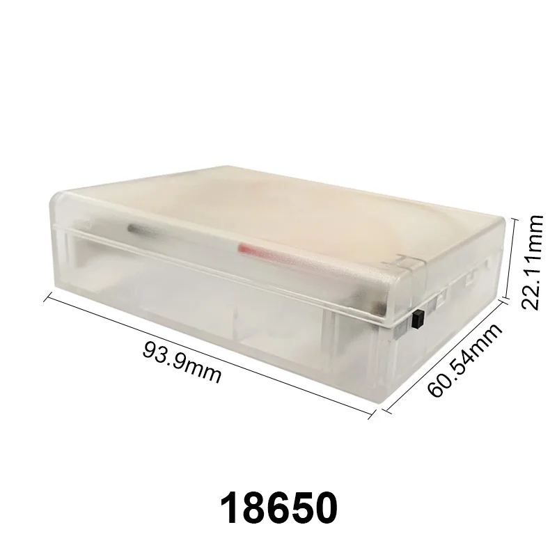 Caja de almacenamiento para banco de energía, contenedor de 3 ranuras con cable de plomo, 3X 18650/21700, 18650/21700