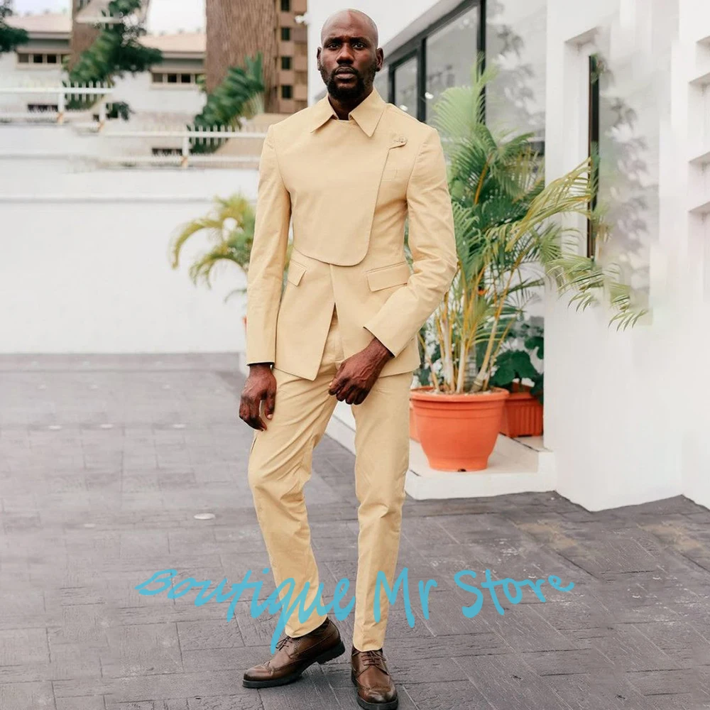 

Очаровательные мужские костюмы, однобортный комплект из двух предметов (куртка + брюки), мужской элегантный повседневный простой рабочий костюм, костюм для свадебной вечеринки