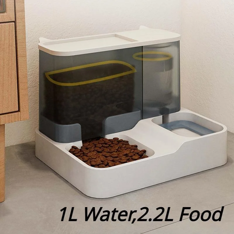 

Pet Automatic Feeder Cat Pet 1L Water Dispenser Large Capacity Water Dispenser Dry Wet Separation Cats Dogs Food Container