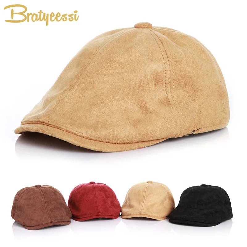 Knappe Baby Hoed Verstelbare Suedette Kinderen Baret Hoeden Retro Lente Herfst Kinderen Cap Voor Meisjes Jongens Accessoires 2-5Y