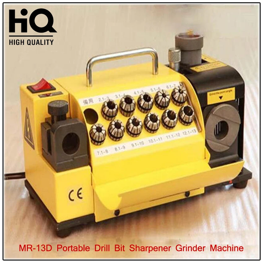 MR-13D Drill Bit Sharpener Portable Grinder Machine 2-13 mm 100-135 Angle Machine For Sharpening Drills Carbide Tools Twist