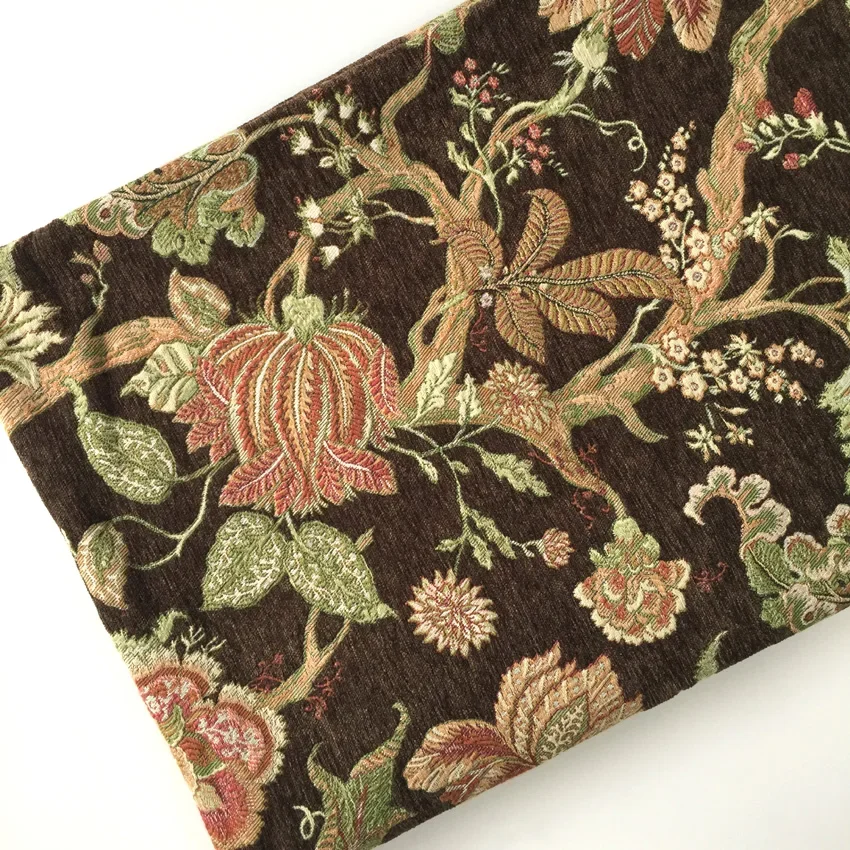 Tessuto di ciniglia al metro per copridivano cuscino tovaglia cucito ispessito Jacquard fiore striscia tessuto decorativo