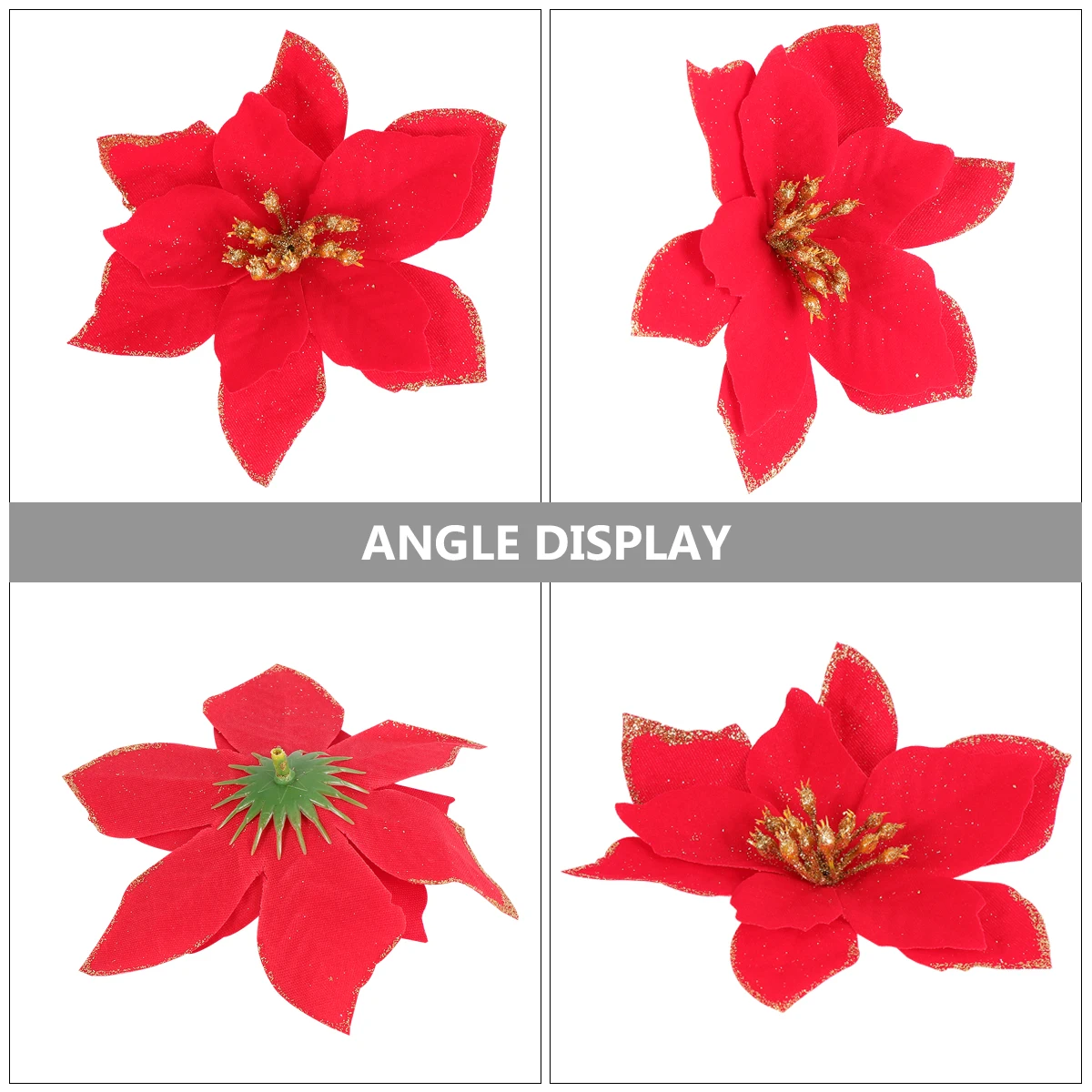 

Christmas Flower Decoration Tree Fake Three Layers Ornament Glod Dust Cloth Simulation Artificial Pink Home
