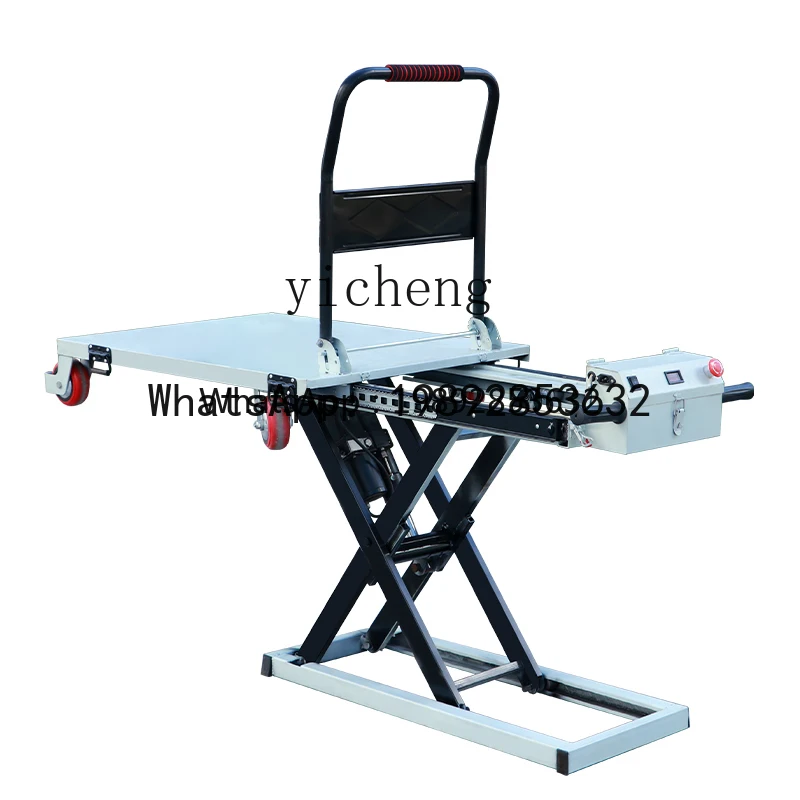 X3 trolley electric hydraulic lift portable truck handling scissor fork mobile flatbed truck