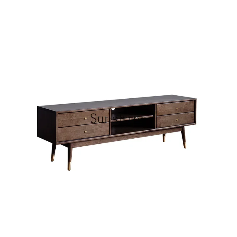 Nordic retro solid wood floor cabinet simple living room storage medieval furniture  FT