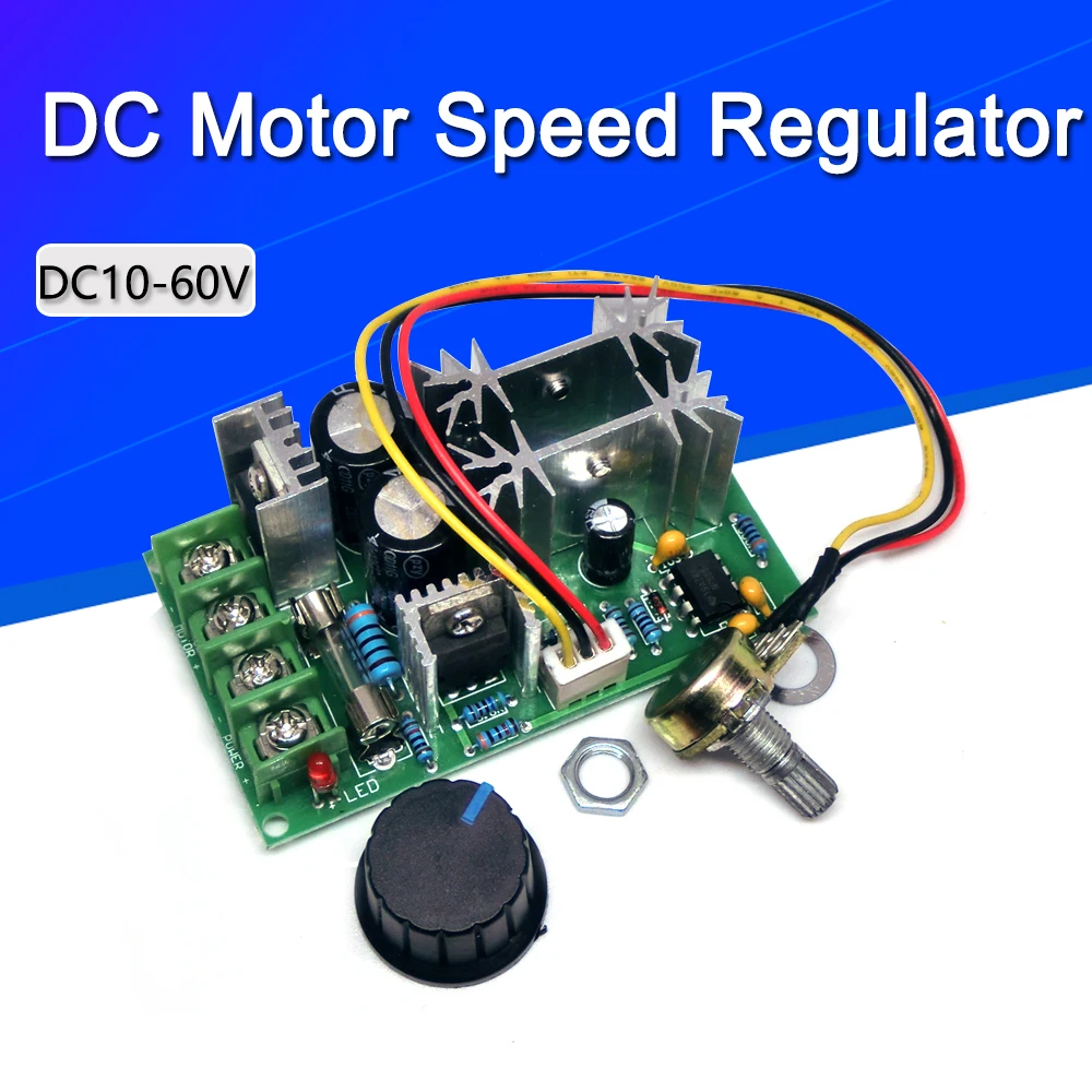 DC10-60V Regulator prędkości silnika DC 12V 24V 36V 48V Moduł napędowy dużej mocy PWM Regulator prędkości silnika 20A regulator prądu