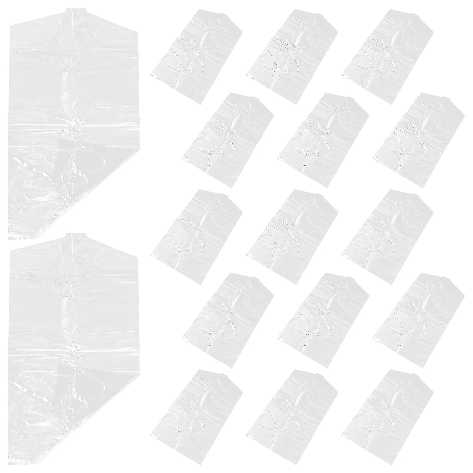 60Pcs Translucent Eco Friendly Heavy Duty Clothing Dust Covers Reusable Waterproof Garment Storage Bags for Coats Suits