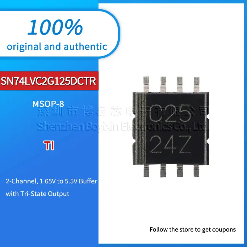 

Original genuine SN74LVC2G125DCTR MSOP-8 dual bus buffer gate chip