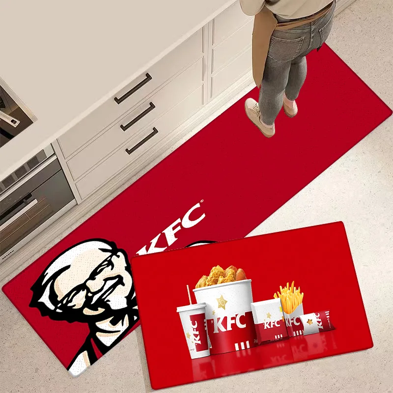 Alfombra antideslizante para puerta de entrada, diseño de Cola Fries Burger K-F-CS, alfombra de cocina, alfombra para sala de estar, alfombra para balcón, alfombra para baño, alfombrillas para el suelo