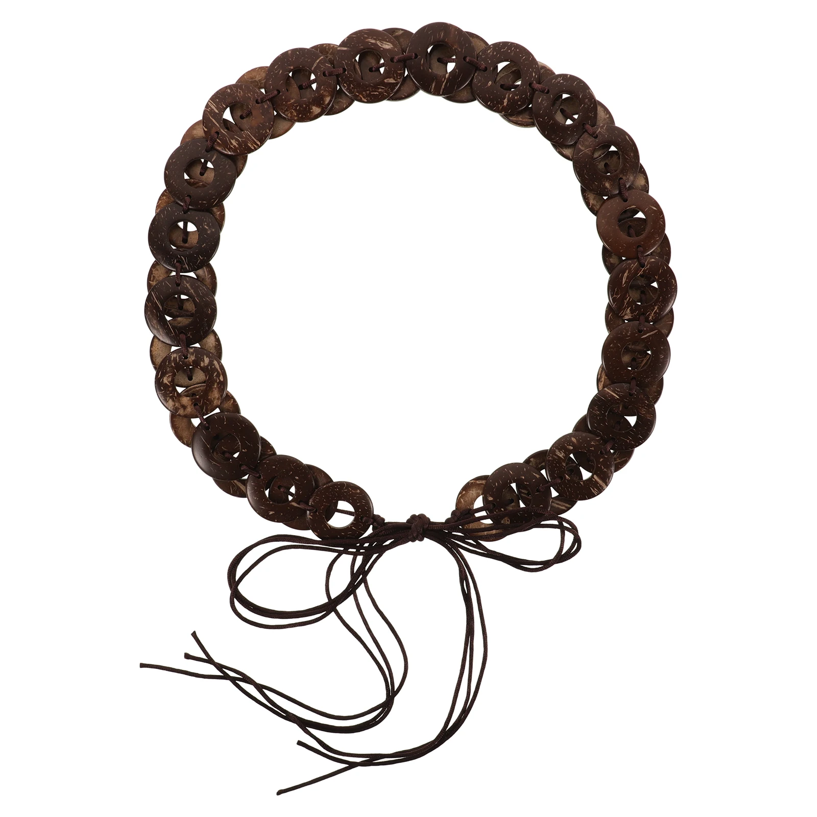 

Coconut Shell Belt Handmade Adjustable Adjustable Waist Belt Waist Band for Women Brown Vintage Style Fashion Accessories