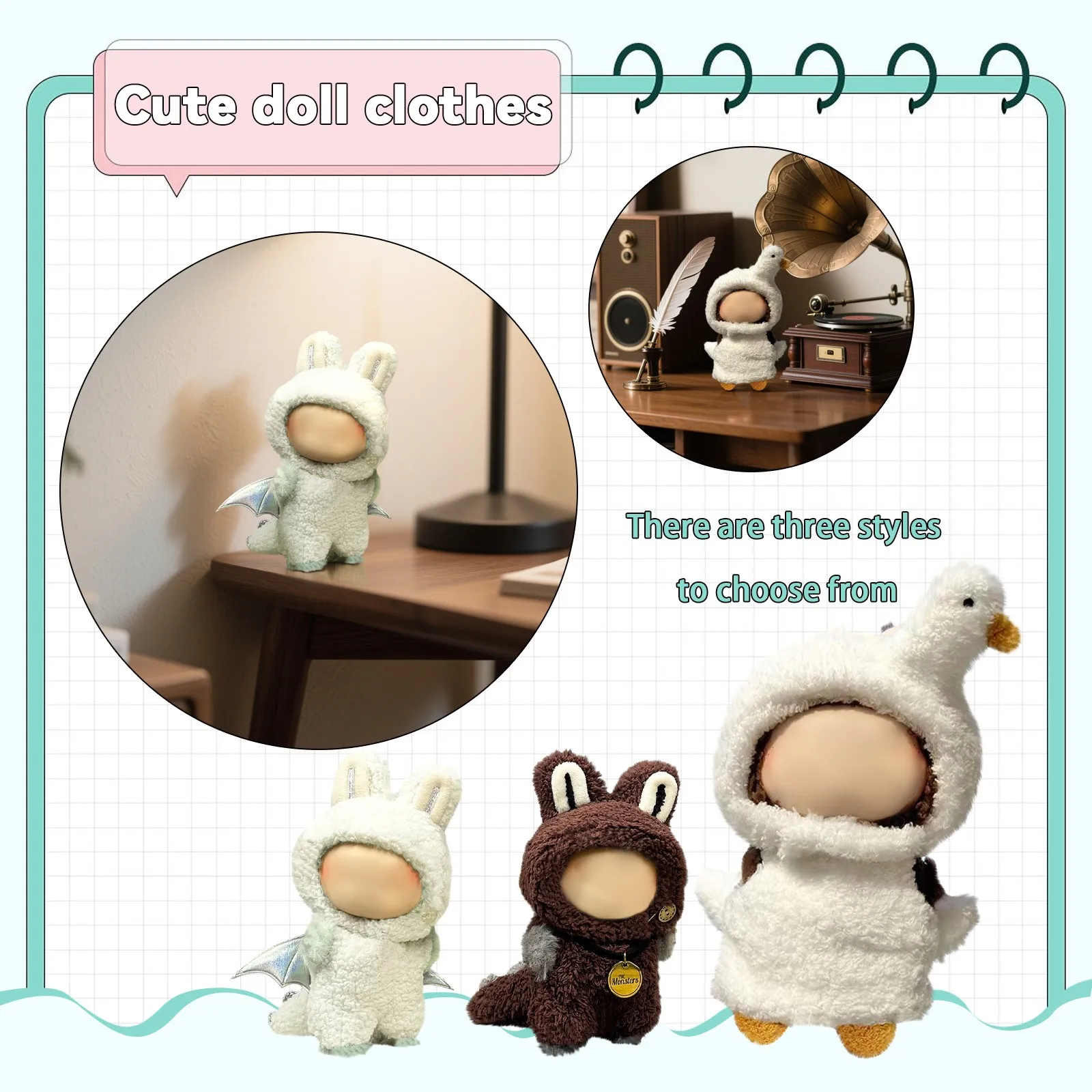 

Мини-плюшевая кукольная одежда, аксессуары для кукол, игрушки, аксессуары, плюшевый гусь, динозавр, макарон, одежда, подарок для детей