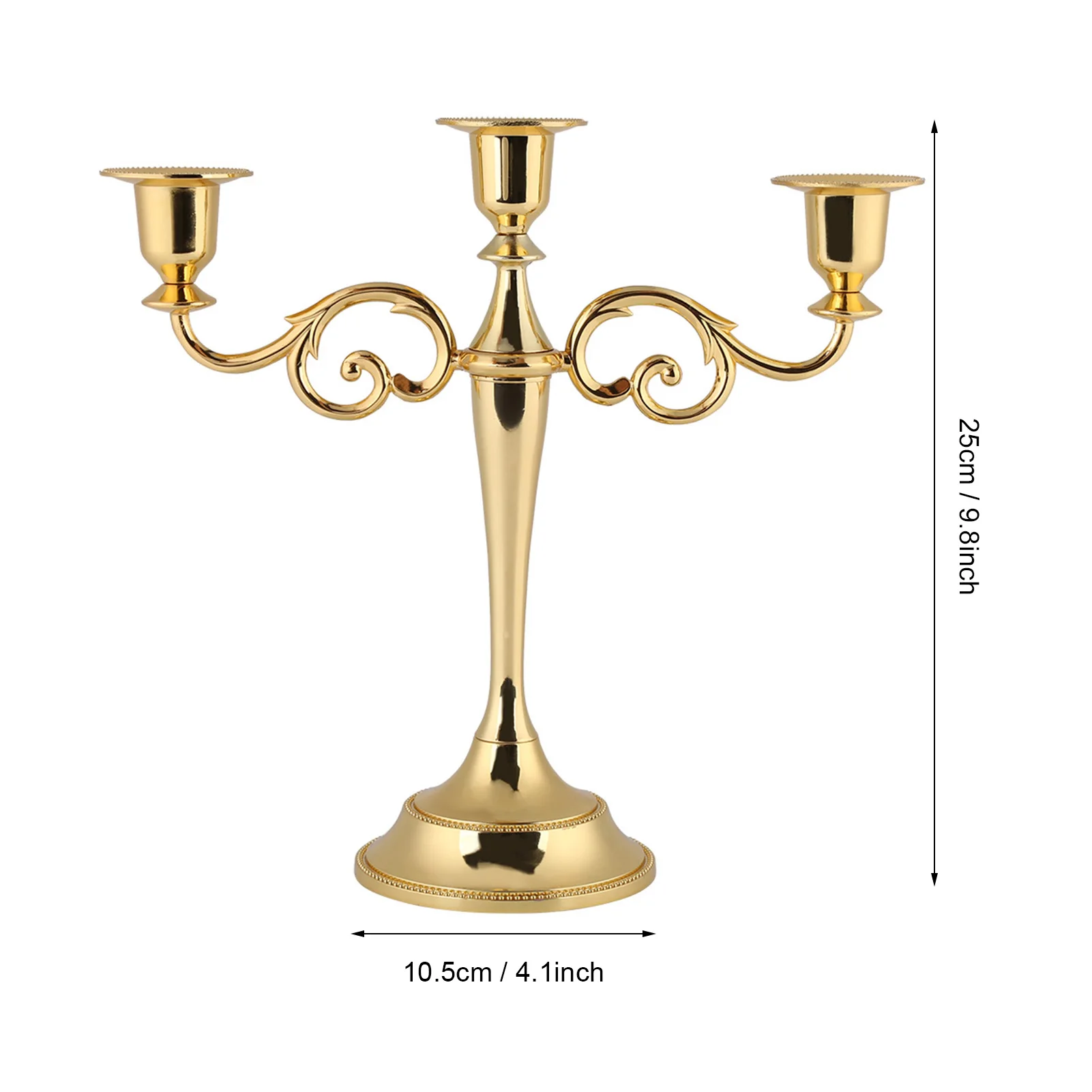 3 Armen Metalen Kaarshouder Europese Stijl Kandelaar Bruiloft Kandelaar Home Decor Goud En Zilver