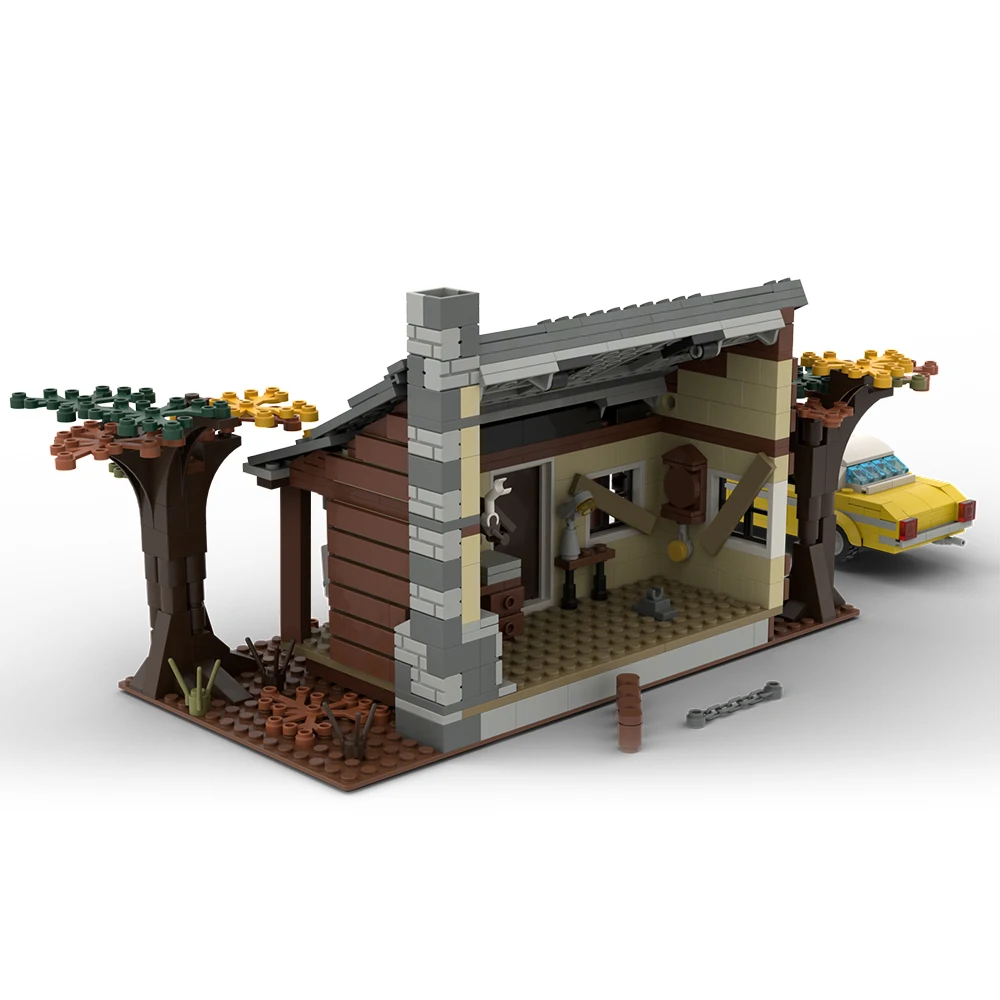 MOC Horror Movie Evils-Deads Knowby Cabin Model Building Blocks Classic Chalet House Architectural Diy Bricks Toy Halloween Gift