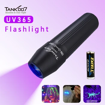 Tank007 linterna UV 365nm luz negra LED potente Detector portátil fluorescente para manchas de orina de mascotas escorpiones curado de resina