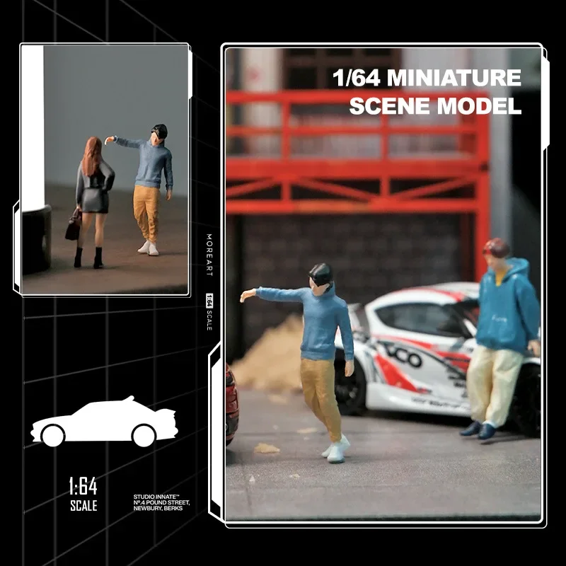 1:64 Anime Felpa ragazzo Mini bambola Figura Modello in miniatura Puntelli fotografia Modello di scena Fai da te Tavolo di sabbia paesaggistico ornamento